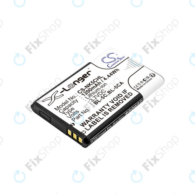 Battery for Nokia 1208, 1110, 2310, 1200mAh, Li-ion, 3.7V, BL-5C, HQ
