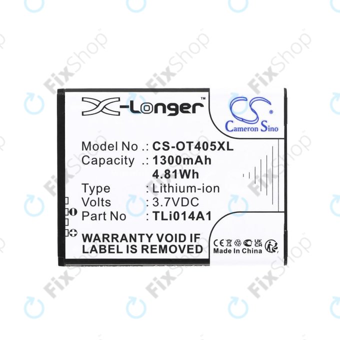 Battery for Alcatel OneTouch Evolve, 1300mAh, Li-Ion, 3.7V, TLi014A1, HQ