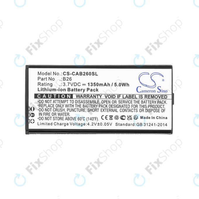 Battery for Cat B26, 1350mAh, Li-Ion, 3.7V, B26, HQ