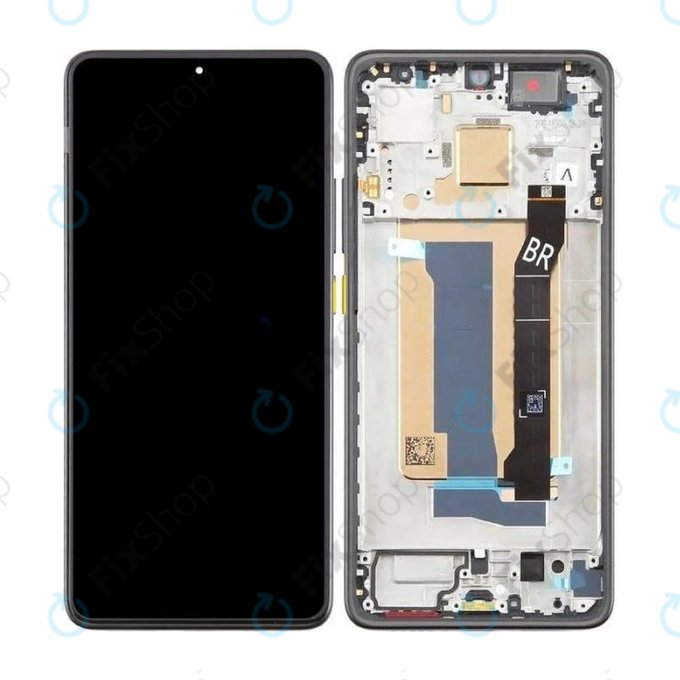 Display for Xiaomi Poco X7 Pro, Touch Screen with Frame, Yellow, 56000100O1000, Genuine Service Pack