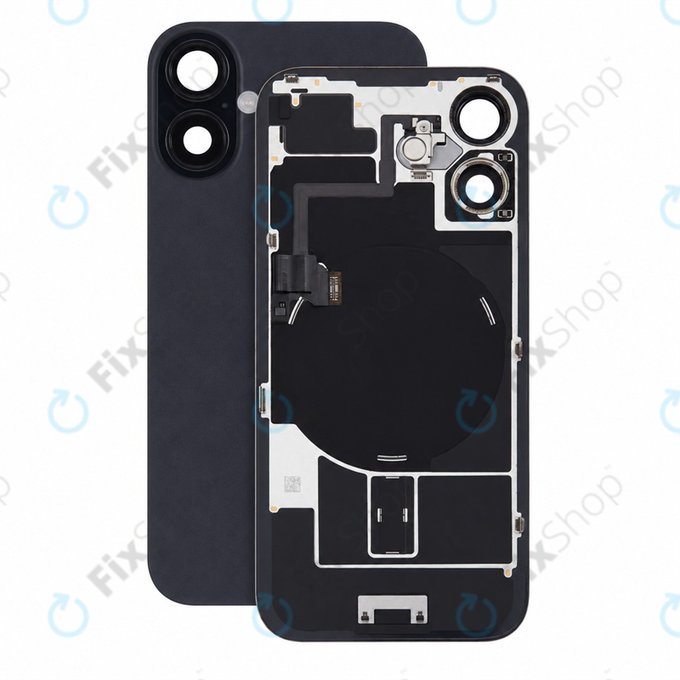 Rear Housing Glass for iPhone 16, Black, Pulled A