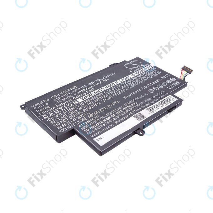 Battery for Lenovo ThinkPad Yoga 12, Yoga S1, 3150mAh, Li-Pol, 14.8V, 45N1704, HQ