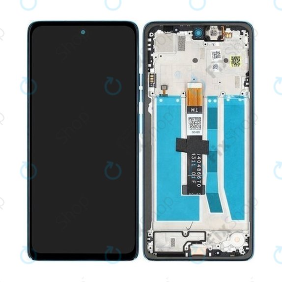 Motorola Moto G75 5G - LCD Display + Touch Screen + Frame (Aqua Blue) - 5D68C29067 Genuine Service Pack