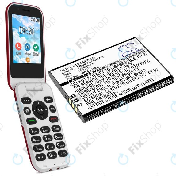 Battery for Doro 7030, 7031, DFC-0270, 7080, 1200mAh, Li-Ion, 3.7V, DBX-1350A, HQ