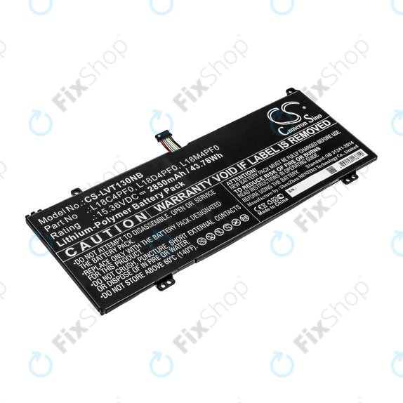 Battery for Lenovo ThinkBook 13s, 14s, 2850mAh, Li-Pol, 15.36V, L18C4PF0, HQ