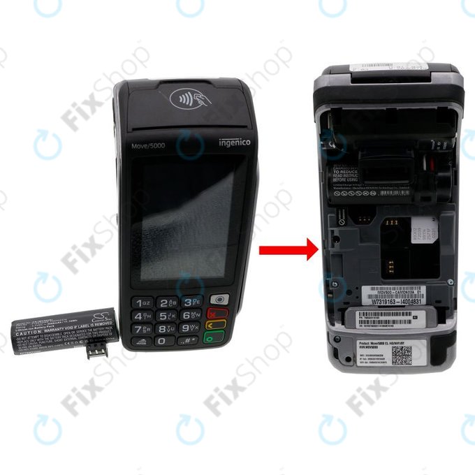 Battery for Ingenico Move 5000, 3000mAh, Li-Ion, 3.7V, F26402376, HQ