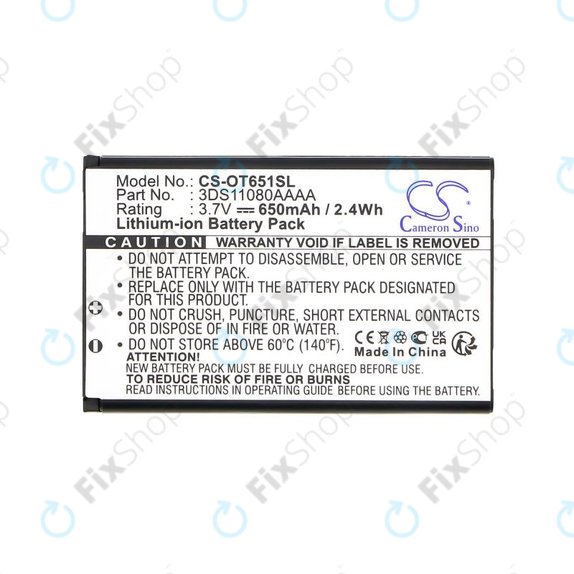 Battery for Alcatel Lollipops, 650mAh, Li-Ion, 3.7V, 3DS11080AAAA, HQ