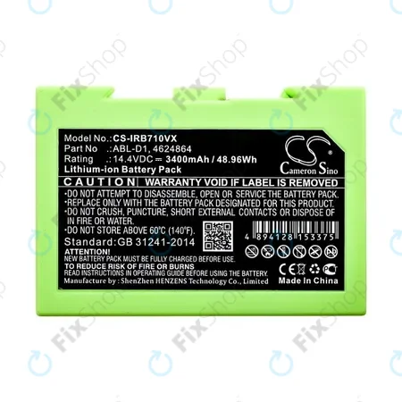 iRobot Roomba e-series, i-series - Battery ABL-D1, 4624864, ABL-D2 Li-Ion 14.4V 3400mAh HQ