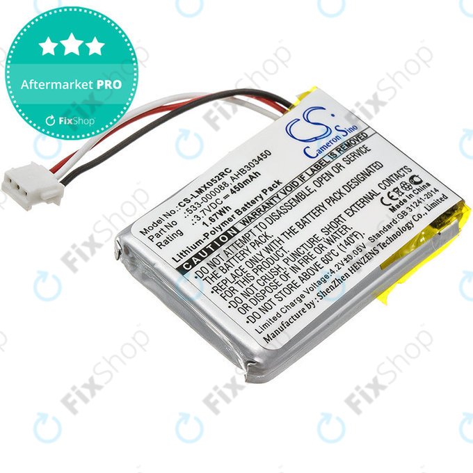 Battery for Logitech MX Master, 450mAh, Li-Pol, 3.7V, AHB303450, HQ