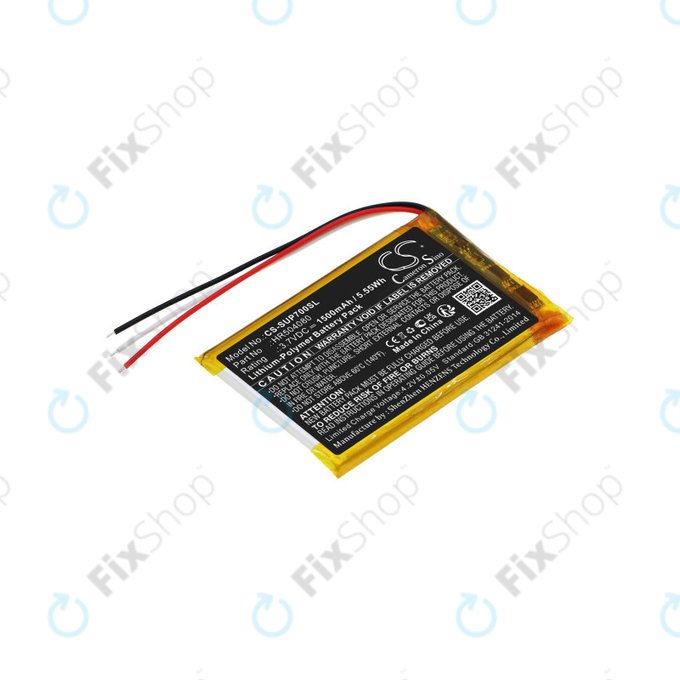 Battery for Navitel Ms700, Serioux Upq700, 1500mAh, Li-Pol, 3.7V, HR504080, HQ