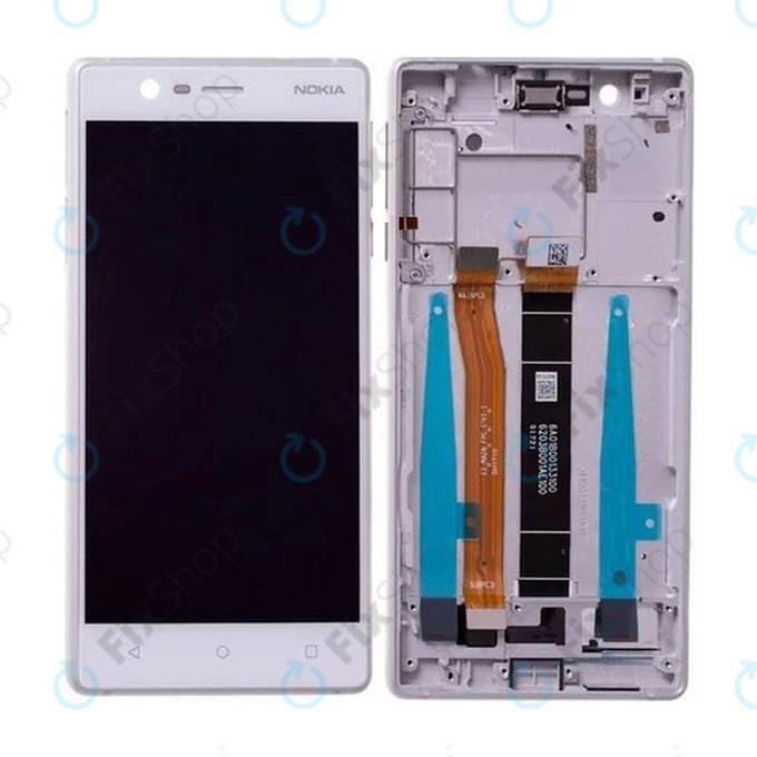 Nokia 3 - LCD Display + Touch Screen + Frame (Silver White) - 20NE1SW0001 Genuine Service Pack