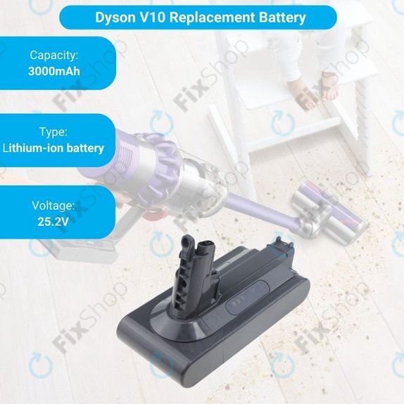 Dyson V10 - Battery 969352-02, SV12, 206340 Li-Ion 25.2V 3000mAh HQ