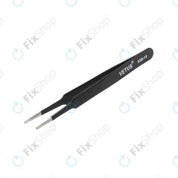 Vetus ESD-13 - Antistatic Metal Tweezer with Flat Tip (115mm)