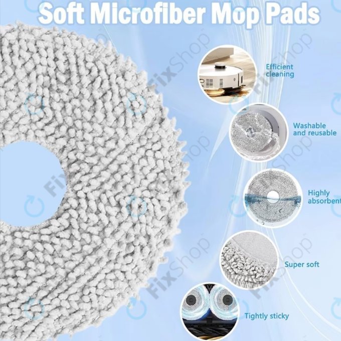 Mop Cloth, 2pcs for Xiaomi Dreame X50, L40s Pro Ultra, Mova V50 Ultra, P60