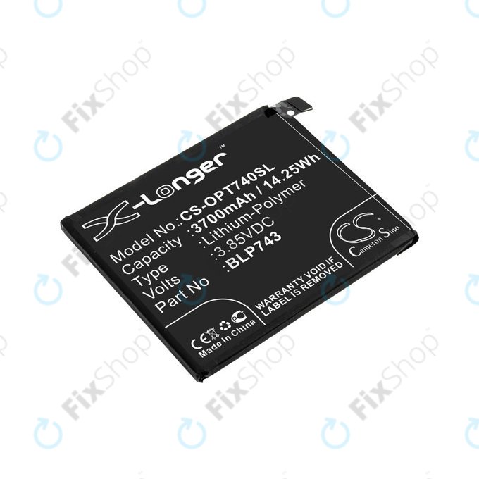 Battery for OnePlus 7T, 3700mAh, Li-Pol, 3.85 V, BLP743, HQ