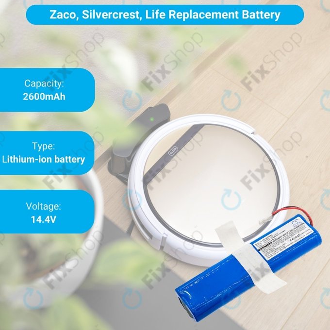 EXTENSILO batteria compatibile con Proscenic 780T, KA760, 790T, P1, SUMMER P1S, P2, P3 home cleaner (3200mAh, 14,4V, Li-Ion) | Leroy Merlin