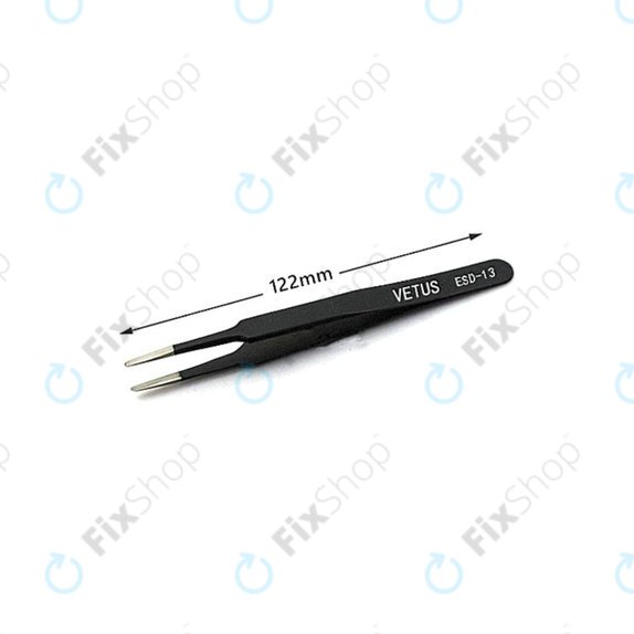 Vetus ESD-13 - Antistatic Metal Tweezer with Flat Tip (115mm)