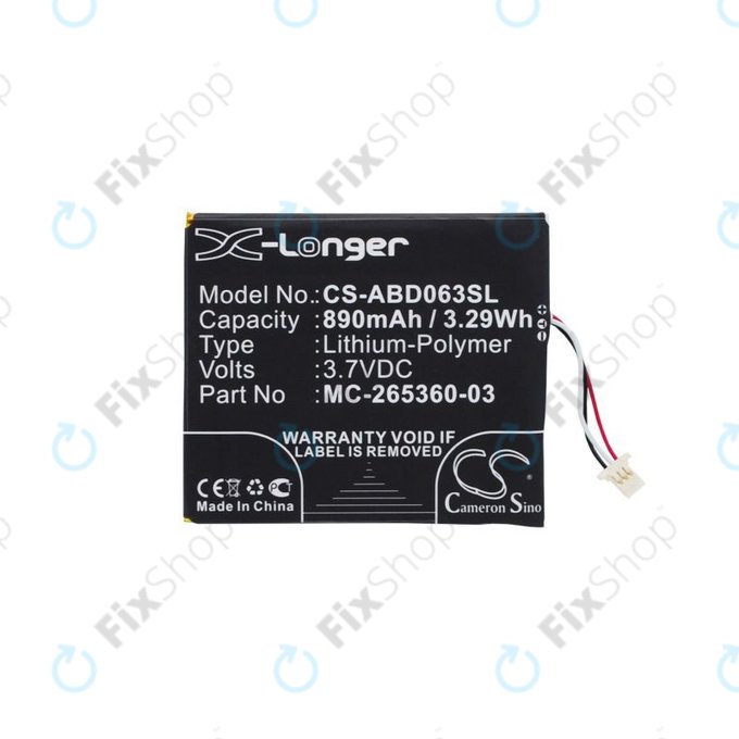 Amazon Kindle 7th, 8th, 499, 558, X - Battery MC-265360-03, 58-000083 890mAh HQ