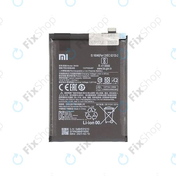 Xiaomi Redmi Note 10, Note 10S M2101K7BG M2101K7BI - Battery BN59 5000mAh - 46020000645Z Genuine Service Pack