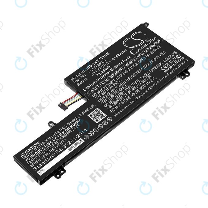 Battery for Lenovo Yoga 720-15, 6150mAh, Li-Pol, 11.56V, L16L6PC1, HQ
