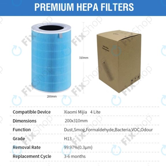 Xiaomi Mi Air Purifier 4 Lite - HEPA filter (Anti-bacterial) (Blue)