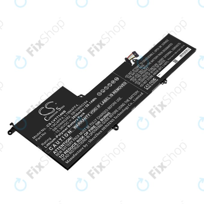 Battery for Lenovo Yoga Slim 7, 14s, 3850mAh, Li-Pol, 15.36V, L19C4PF4, HQ