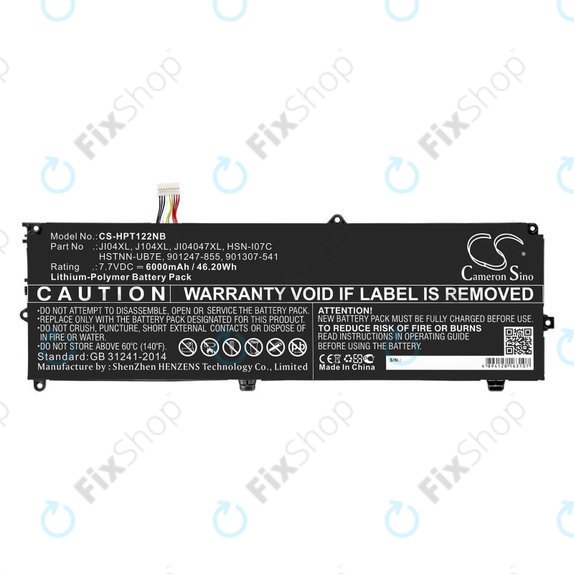 Battery for HP Elite X2 1012 G2, 6000mAh, Li-Pol, 7.7V, JI04XL, HQ