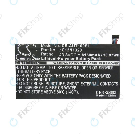 Battery for Asus Transformer Book T100, 8150mAh, Li-Pol, 3.8V, C12N1320, HQ