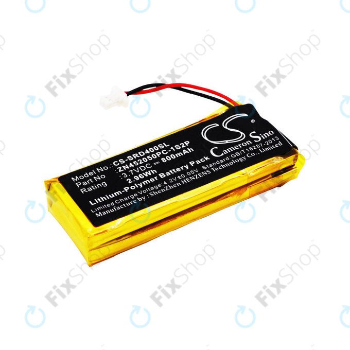 Battery for Cardo Scala Rider G4, 800mAh, Li-Pol, 3.7V, ZN452050PC-1S2P, HQ