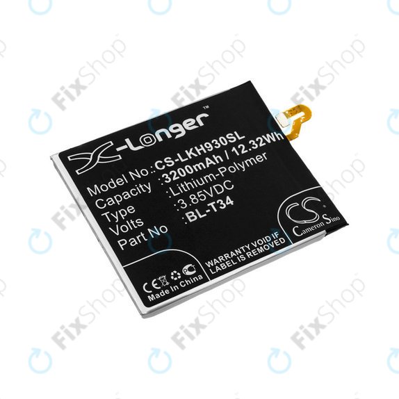 Battery for LG H930, V30, V35, 3200mAh, Li-Pol, 3.85V, BL-T34, HQ