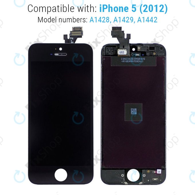 Display for iPhone 5, Black, Touch Screen with Frame