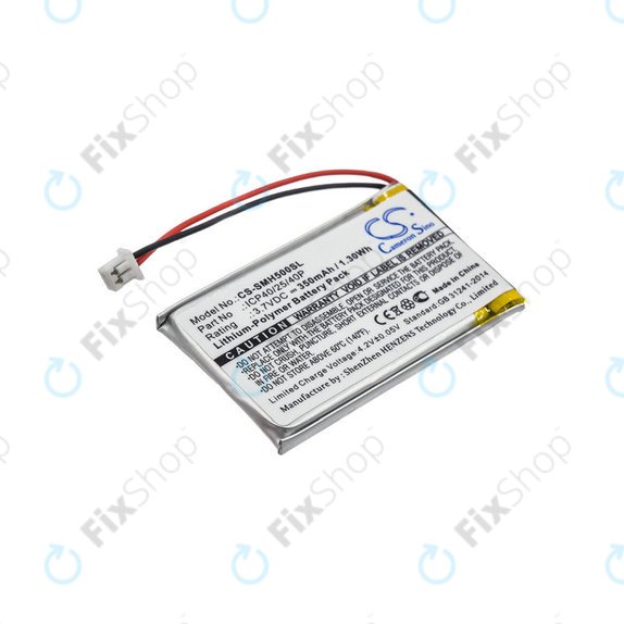 Battery for Sena SMH-5, 350mAh, Li-Pol, 3.7V, ICP40/25/40P, HQ