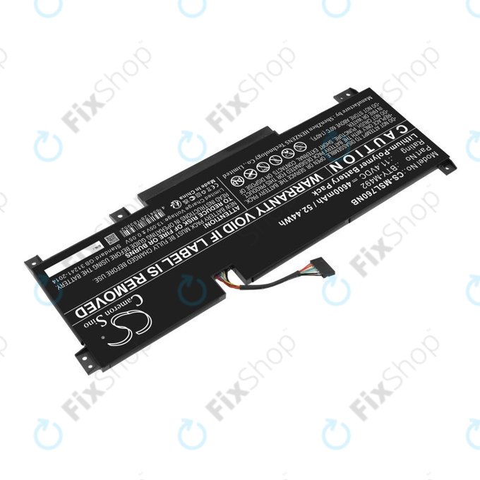 Battery for MSI Pulse GL76, Katana GF66, Bravo 15, Crosshair 17, 4600mAh, Li-Pol, 11.4V, BTY-M492, HQ