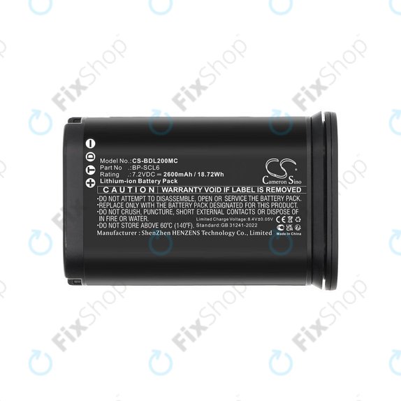 Battery for Leica Q2, Q3, SL2, SL2s, 2600mAh, Li-Ion, 7.2V, BP-SCL6, HQ