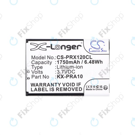 Battery for Panasonic KX-PRX110, 120, 150, 1750mAh, Li-Ion, 3.7V, KX-PRA10, HQ