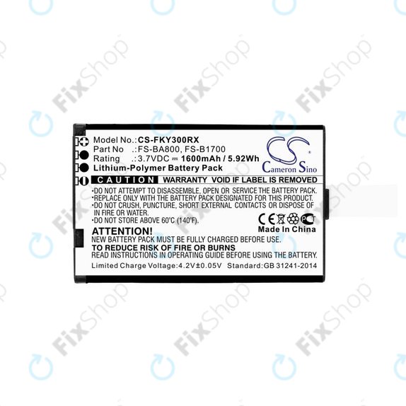 Battery for Flysky FA605, FS-GT2B, FS-I10, 1600mAh, Li-Pol, 3.7V, FS-BA800, HQ