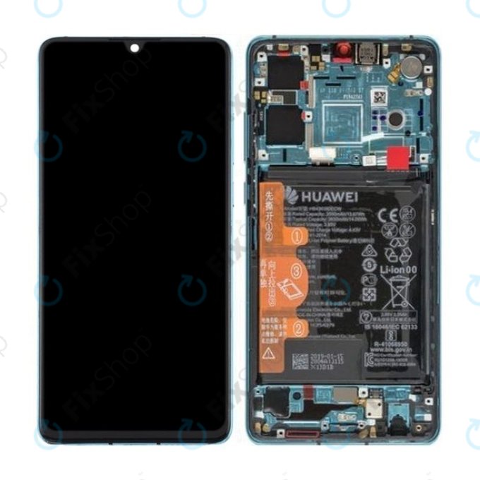 Huawei P30 - LCD Display + Touch Screen + Frame + Battery (Aurora Blue) - 02352NLN, 02354HRH, 02354HNJ Genuine Service Pack