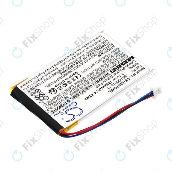 Battery for Garmin Nüvi 700, 710, 760, 765, Nuvi 3590, 1250mAh, Li-Pol, 3.7V, 361-00019-11, HQ