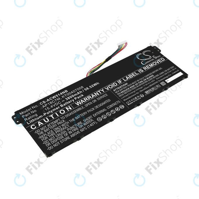 Battery for Acer ConceptD 3, Spin 5, Swift 3, 5, X, Travelmate Spin P4, 3800mAh, Li-Pol, 15.4V, AP18C7M, HQ