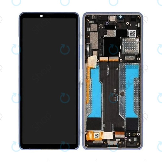 Sony Xperia 10 III - LCD Display + Touch Screen + Frame (Blue) - A5034094A Genuine Service Pack