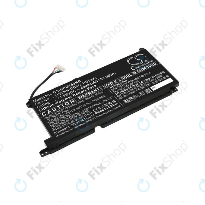 Battery for HP Pavilion Gaming 15,16, Spectre X360 15, 4500mAh, Li-Pol, 11.55V, 3ICP6/60/72, HQ