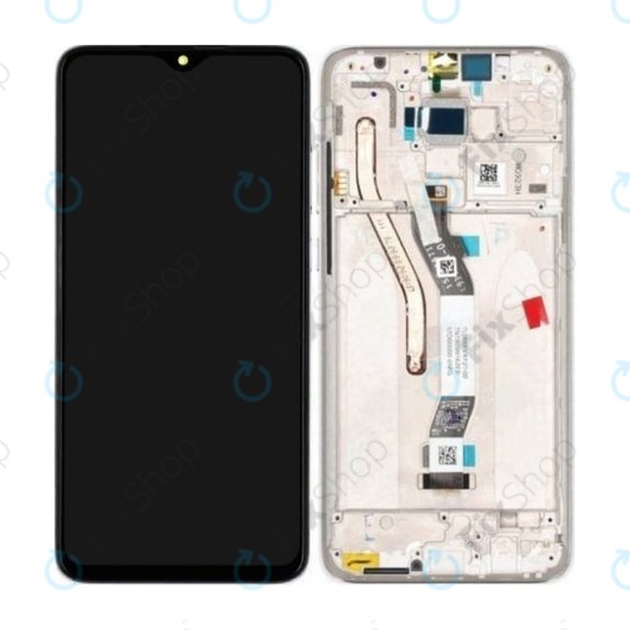Xiaomi Redmi Note 8 Pro - LCD Display + Touch Screen + Frame (Pearl White) - 56000300G700 Genuine Service Pack