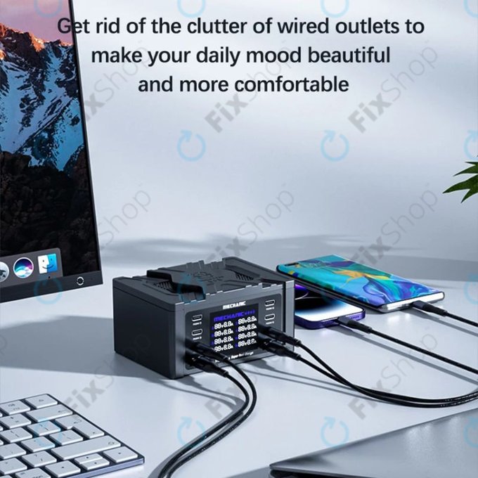 Mechanic V-Power 8 Pro - USB Charging Station with USB-C, USB 3.0