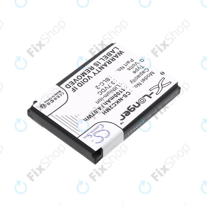 Battery for Nokia 3310, 3330, 1220, 1260, 3560, 5510, 6650, 6800, BLC-2, Li-ion, 3.7V, 1100mAh, HQ