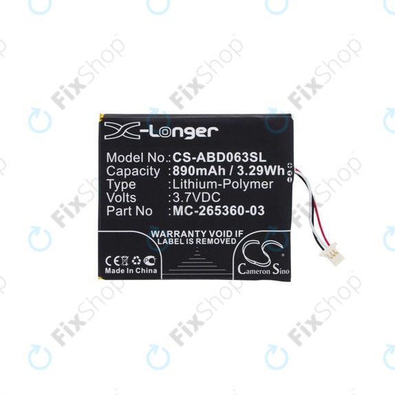Amazon Kindle 7th, 8th, 499, 558, X - Battery MC-265360-03, 58-000083 890mAh HQ
