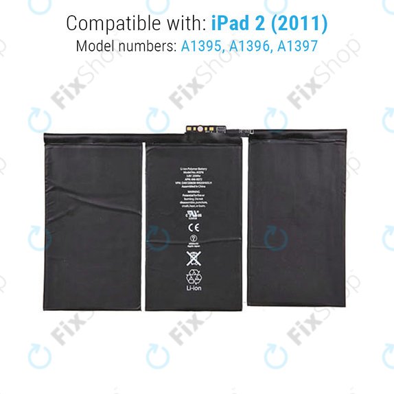 Battery for iPad 2, 6500mAh