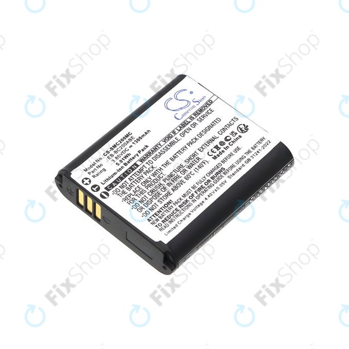 Battery for Samsung Gear 360, 1300mAh, Li-Ion, 3.85V, EB-BC200ABE, HQ