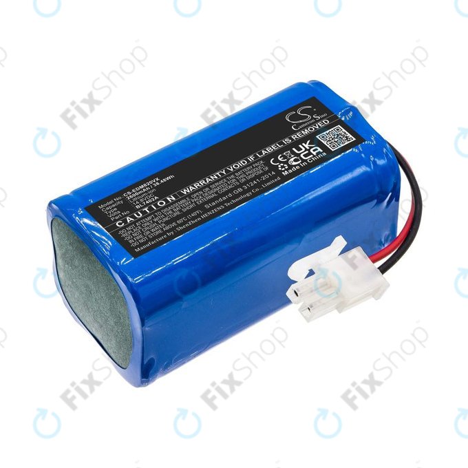 Battery for Ecovacs Deebot M82, Tesla RoboStar T50, T60, T80 Pro, 2600mAh, Li-Ion, 14.8V, BL7402A, HQ