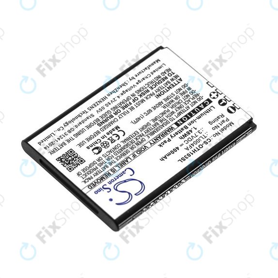 Battery for Alcatel OneTouch 1013, 1035D, 1046D, 400mAh, Li-Ion, 3.7V, TLi004FA, HQ