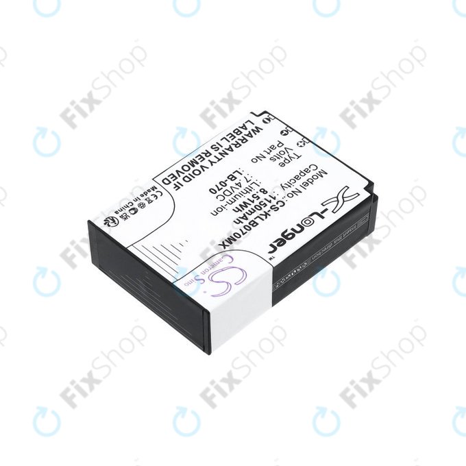 Battery for Kodak PIXPRO S1, AZ651, AZ652, AZ901, 1150mAh, Li-Ion, 7.4V, LB-070, HQ
